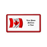 Waving Canadian Flag Custom Address Labels