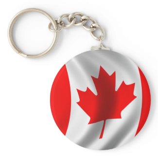 Waving Canadian Flag keychain