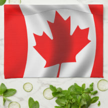 Waving Canadian Flag Towel