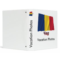 Waving Chad Flag with name in Russian Vinyl Binder