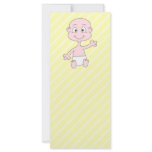 Waving Cute Baby, on yellow stripes. Rack Card Template