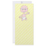 Waving Cute Baby, on yellow stripes. Rack Card Template