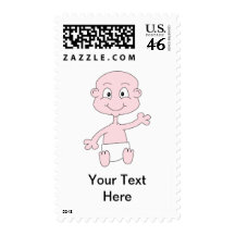 Waving Cute Baby. Stamp