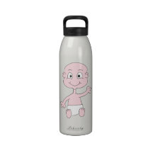Waving Cute Baby. Water Bottle