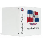 Waving Dominican Republic Flag with name in Russia 3 Ring Binders