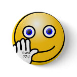 Waving emoticon thank you! button