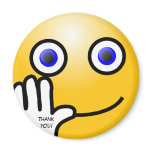 Waving emoticon thank you! magnets