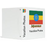 Waving Ethiopia Flag with name in Russian 3 Ring Binders