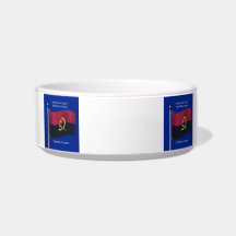 Waving Flag of Angola Cat Food Bowl