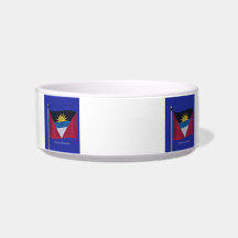 Waving Flag of Antigua and Barbuda Cat Food Bowls