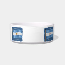 Waving Flag of Argentina Cat Water Bowl