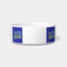Waving Flag of Aruba Pet Food Bowls