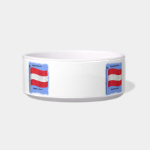 Waving Flag of Austria Cat Food Bowls