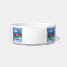 Waving Flag of Azerbaijan Pet Bowl