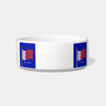 Waving Flag of Bahrain Cat Food Bowl