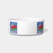 Waving Flag of Belarus Pet Bowls