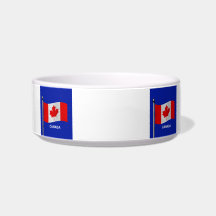 Waving Flag of Canada Pet Water Bowl