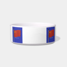 Waving Flag of China Cat Bowls