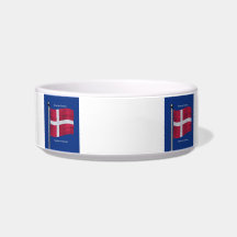 Waving Flag of Denmark Cat Bowl