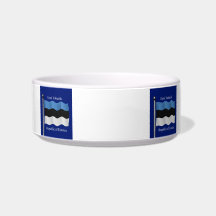 Waving Flag of Estonia Pet Bowl