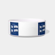 Waving Flag of Finland Cat Water Bowls