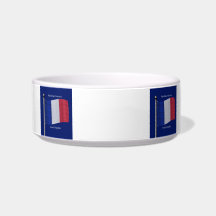 Waving Flag of France Pet Water Bowl
