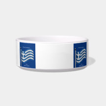 Waving Flag of Greece Cat Bowl