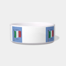 Waving Flag of Italy Cat Bowls