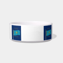 Waving Flag of Kazakhstan Pet Food Bowl