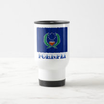 Waving flag of Pohnpei, with name Mug