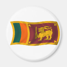 Waving flag of Sri Lanka Magnet