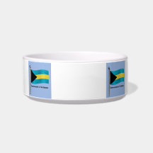 Waving Flag of the Bahamas Cat Water Bowls