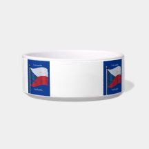 Waving Flag of the Czech Republic Pet Food Bowls