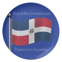 Waving Flag of the Dominican Republic Party Plate