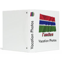 Waving Gambia Flag with name in Russian 3 Ring Binder