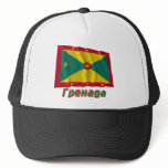 Waving Grenada Flag with name in Russian hats
