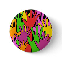 Waving Hands Pinback Button