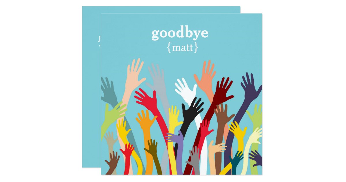 Waving hands - Farewell Party Invitation | Zazzle