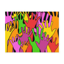 Waving Hands Post Card