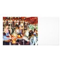 Waving Hi From the Merry-Go-Round Photo Cards
