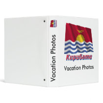 Waving Kiribati Flag with name in Russian Vinyl Binder