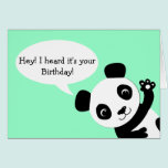 Waving Panda Birthday card cards