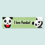 Waving Panda Bumper Sticker bumper stickers