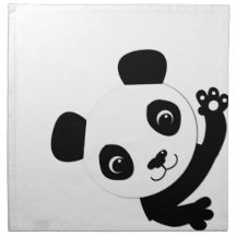 Waving Panda Printed Napkins