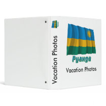 Waving Rwanda Flag with name in Russian Vinyl Binders