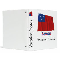 Waving Samoa Flag with name in Russian Vinyl Binder