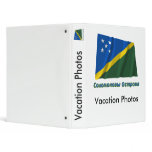 Waving Solomion Islands Flag with name in Russian 3 Ring Binder
