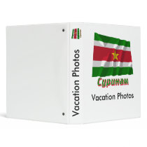 Waving Suriname Flag with name in Russian Binder