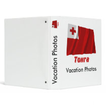 Waving Tonga Flag with name in Russian 3 Ring Binder