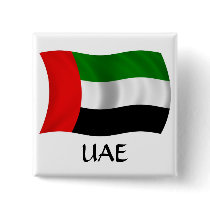 Waving UAE Flag Pinback Button